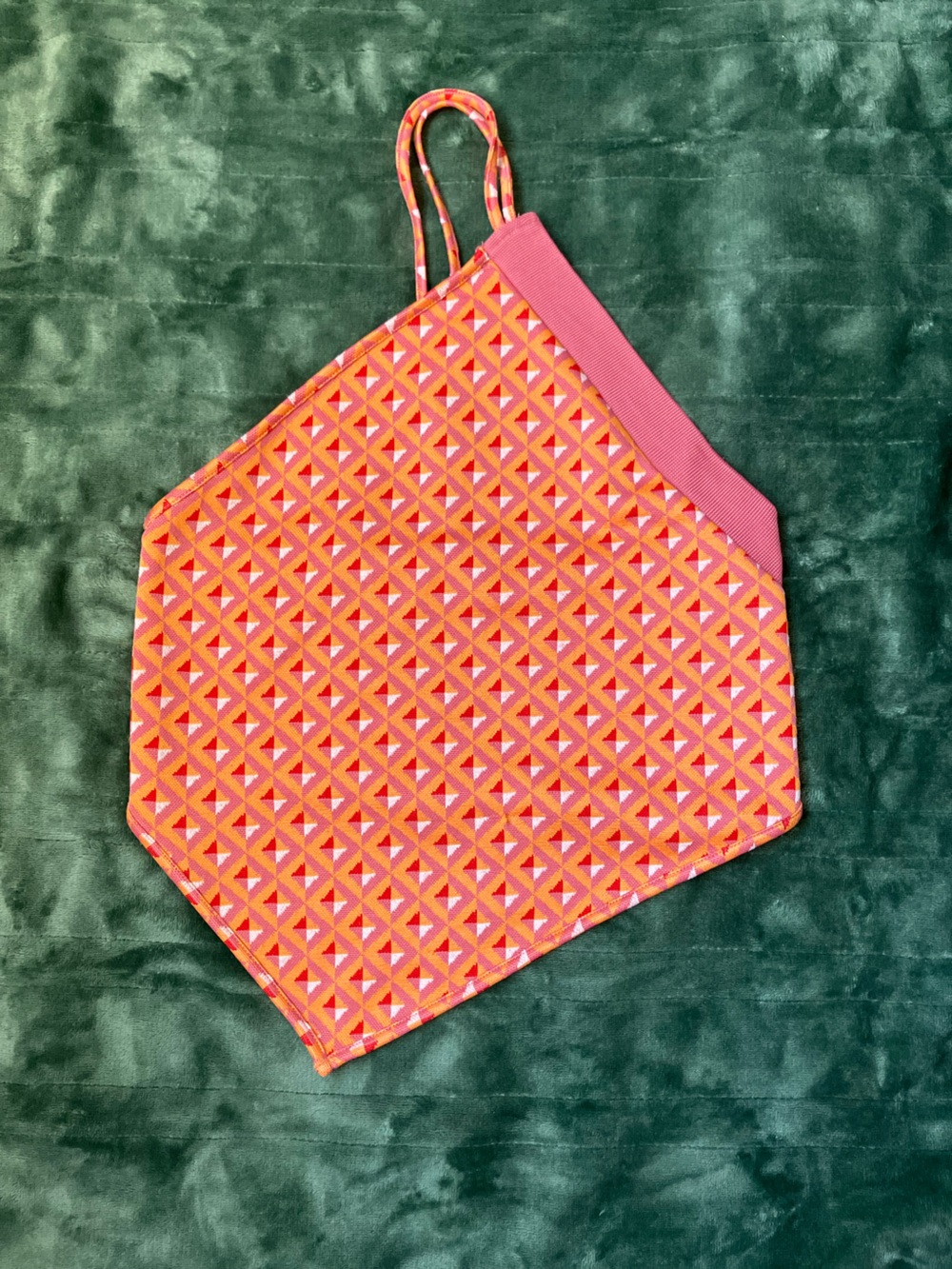 Geometric Pink & Orange Crop Top